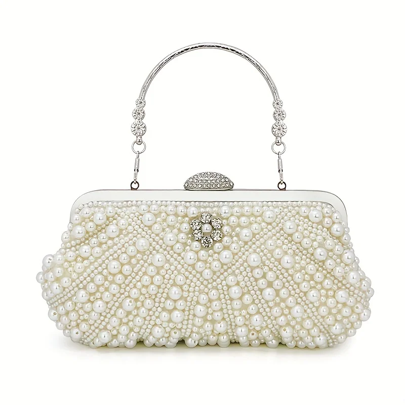 Diamond Carrying Bag Versatile Beaded Evening Dress Popular Fashion Metal Chain Shoulder Bag Handmade Beaded Embroidery Bag