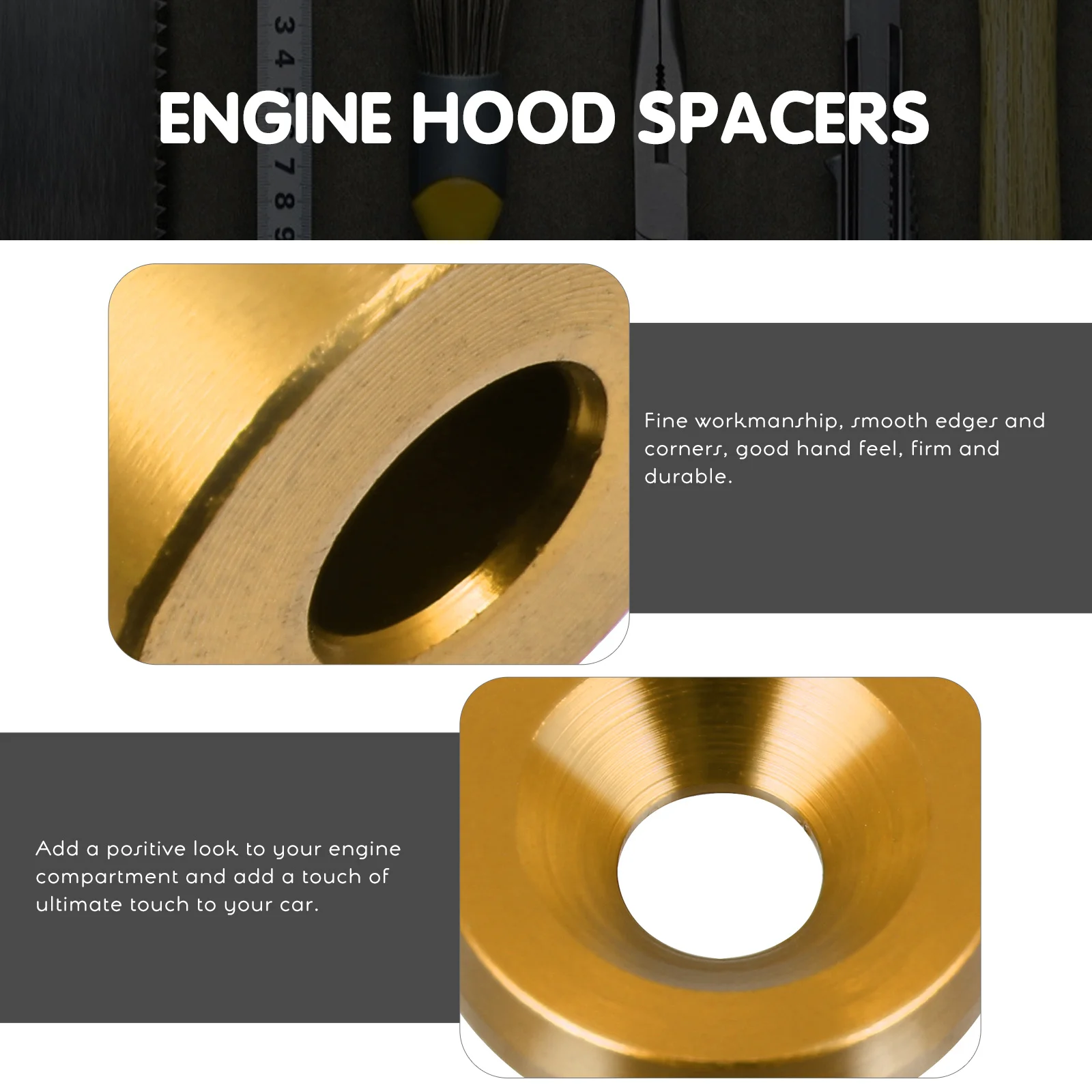 

Hood Spacer Riser 6mm Universal Engine Ventilation Spacer Kit Bright Color Fade Resistant Car Accessory Engine Hood Spacers