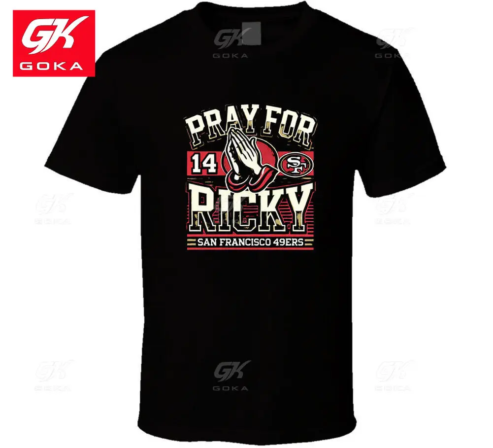 Pray for Ricky Pearsall T Shirt Graphic T Shirts  Mens Clothing Cotton Tees Vintage Tops Printed Tee Clothes Classic Tshirts