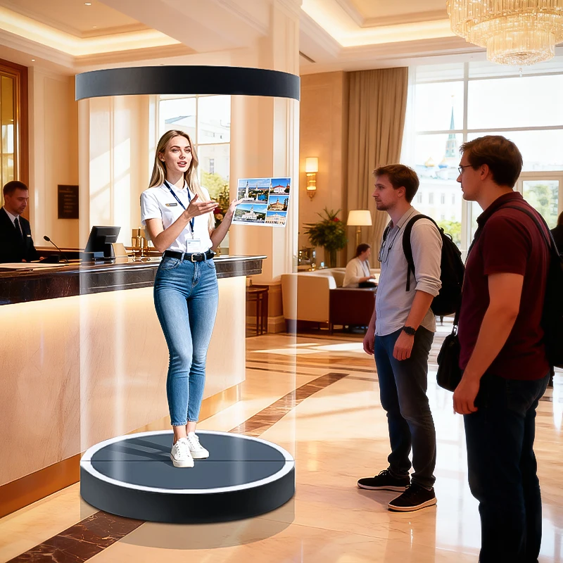 5.5 10.1 21.5 75 Inch 3D Cylindrical Ai Interaction Holographic Projector Interaction Transparent Showcase Hologram Display