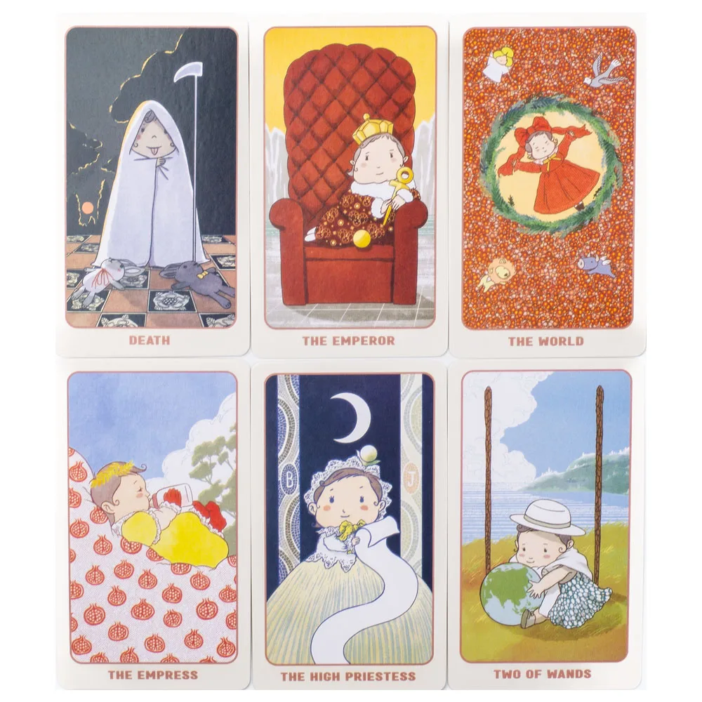 Ari 78Pcs Tarot Deck Cute Baby Cartoon Design Joyful Whimsical for Party Divination Precognition Board Game 10.3x6cm - view 6