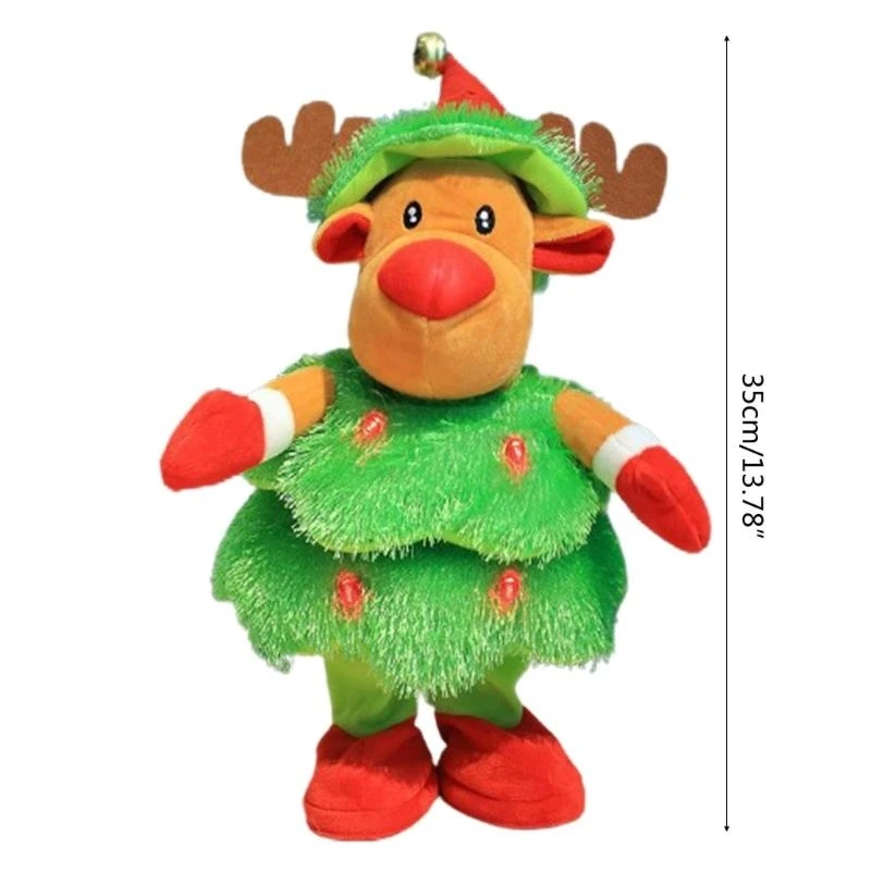 小刻みに動くクリスマスツリー ダンシングドール ぬいぐるみ 暖炉の装飾 子供用好意 15UB