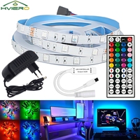 2835 Leds Strip Lights RGB 10M Wall Lamp Neon Flexible Ribbon Stripe 44Key IR Controller Adapter Diode Tape Color TV Backlights