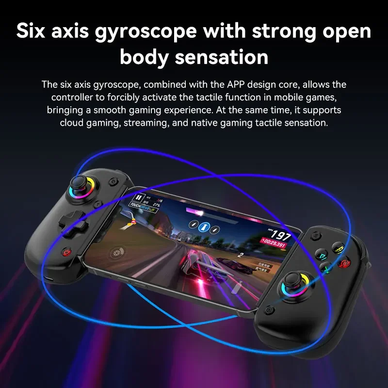 BSP D8 PRO ストレッチゲームコントローラー ワイヤレスハンドル RGB