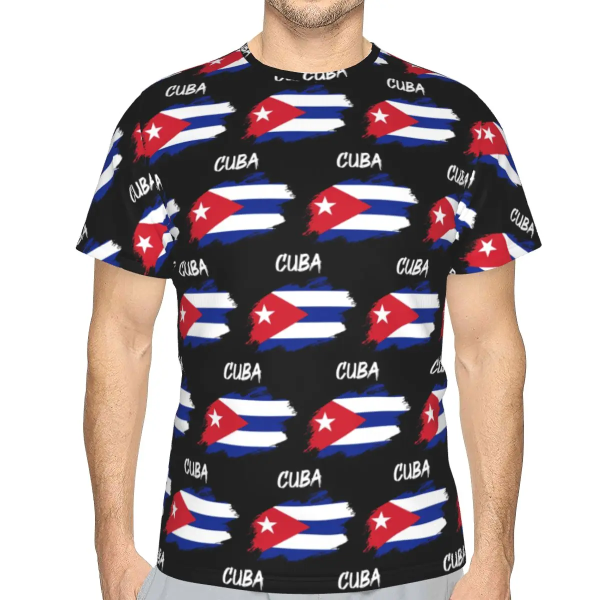 Flag Of Cuba Cuban Patriotic 100% Cotton T-Shirt Men'sFunny T Shirts Men Crew Neck Short Sleeve