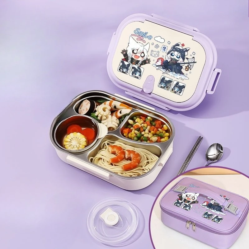 Identity V Ithaqua lunch box creative high-quality cartoon printed student 304 stainless steel large capacity divided lunch box view 3