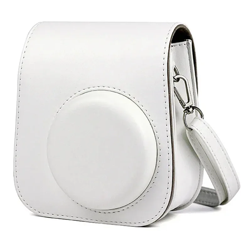 For Fujifilm Film Camera Bag for Instax Mini 11 9 8 Camera Case PU Leather Soft Silicone Cover Bag with Shoulder Strap