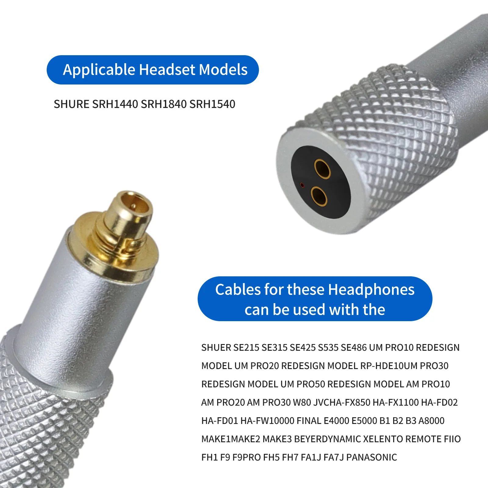 OKCSC SHURE1840 «папа» на 0,78 мм 2-контактный разъем-адаптер для наушников для SHURE SRH1440 SRH1840 SRH1540 преобразователь наушников