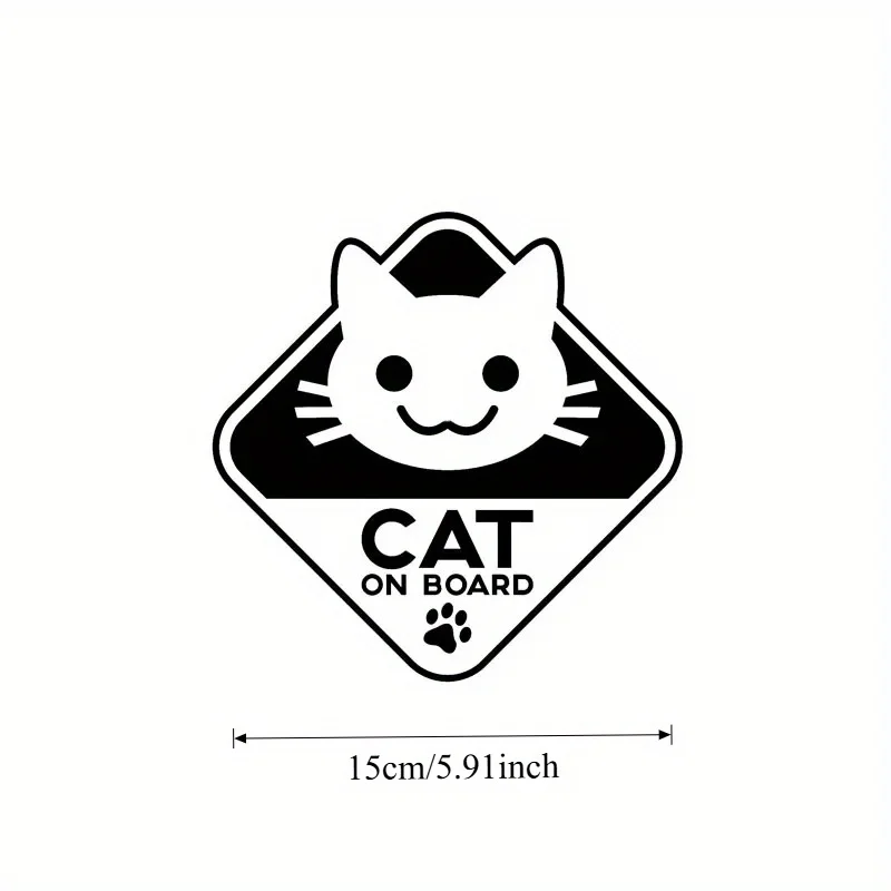 1 x niedlicher Katzen-Vinyl-Aufkleber „Katze an Bord“ – bezaubernder Katzen-Aufkleber für Telefone/Laptops/Rucksäcke/Notizbücher/Wasserflaschen