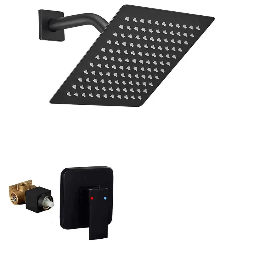 

Shower Faucet Single Function Shower Trim Kit with Roughin Valve Shower Set Bath Rainfall Shower Faucet System 8inch Square Stai