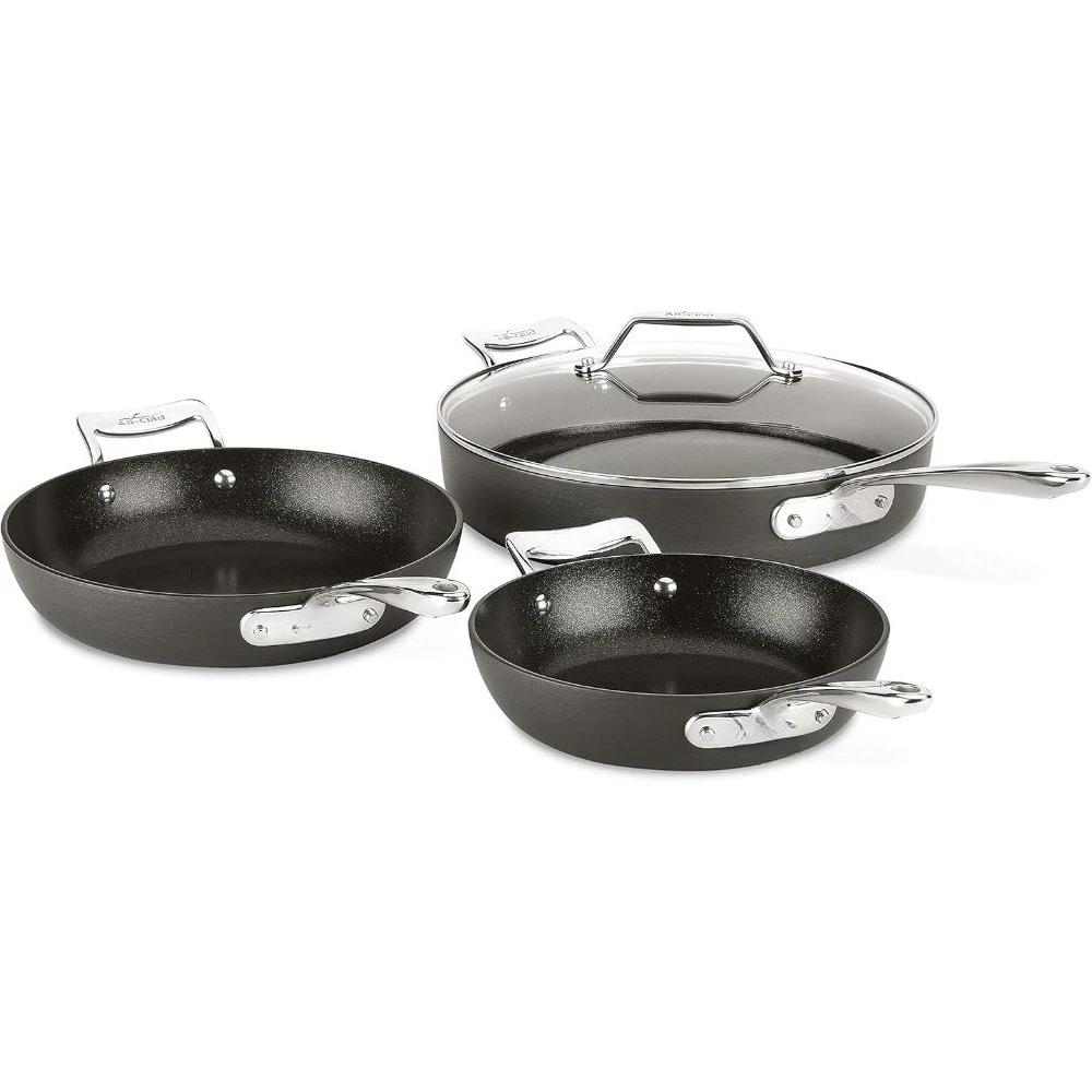 

Nonstick Sauce Pan Set 4 Piece, 8, 10.25 Inch, 4 Quart Oven Broiler Safe 500f Pots And Pans,
