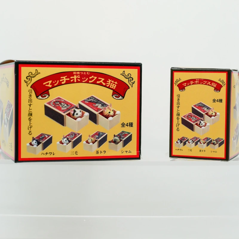 

Kitan Cat in A Matchboxes Капсульная игрушка Миниатюрный реквизит Фигурка Тигр Пятно Черный Белый Тройной Цветок Сиам Кот Слепая коробка Подарки для детей