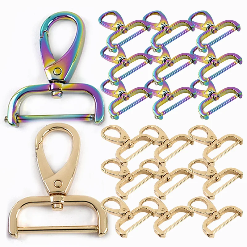 

8Pcs 13-38mm Metal Buckles Detachable Swivel Lobster Clasp Keychain Removable Snap Hook Dog Collar Bag Strap Loop Carabiner Clip
