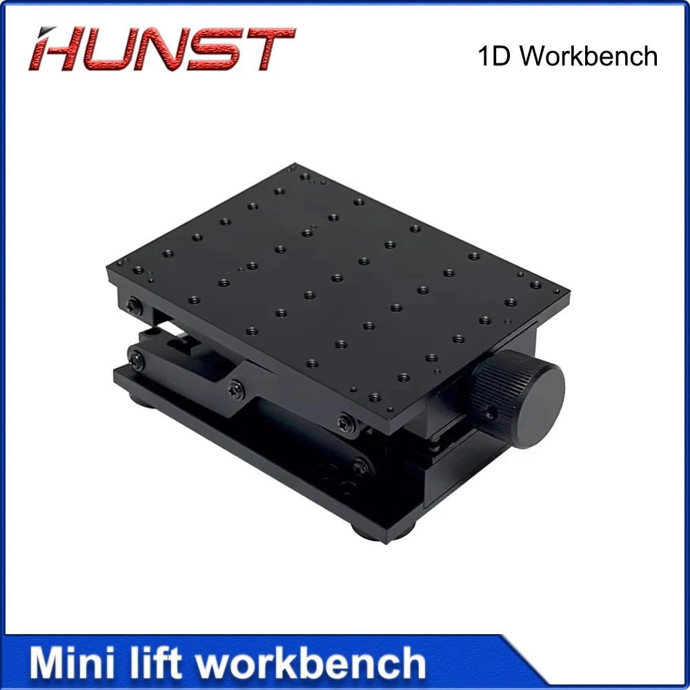 HUNST Banco de trabajo de elevación 1D negro, estante de tijera plano, plataforma de laboratorio, herramientas de banco unidimensionales