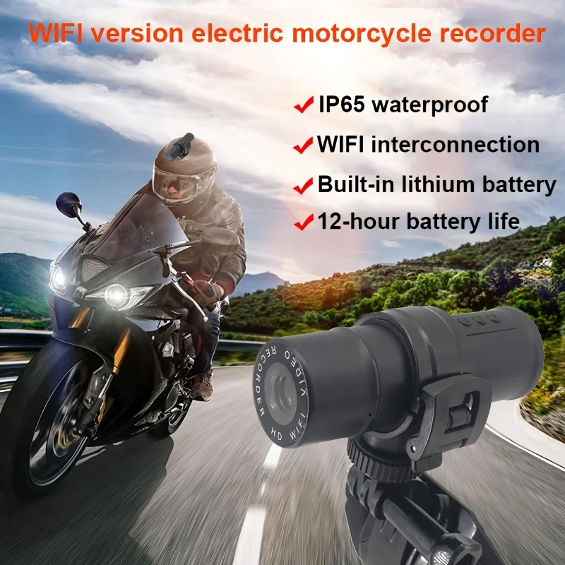 

HD 1080P Wifi Waterproof Motorcycle Dash Cam 120° Wide Angle Mini Sport Action Camera Night Vision Bicycle Video Recorder