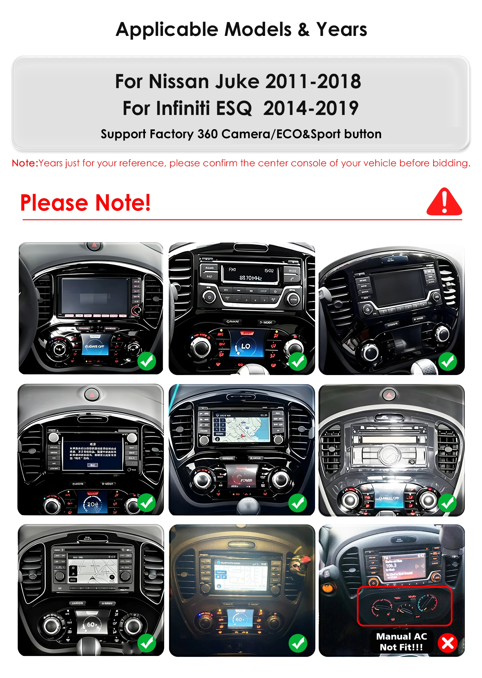 9,7-Zoll-2DIN-Carplay-Android-14-Autoradio für NISSAN Juke 2011-2018 Infiniti ESQ 2014-2019 Multimedia-Player 6115 8-Kern-GPS-Bildschirm – Detail 3