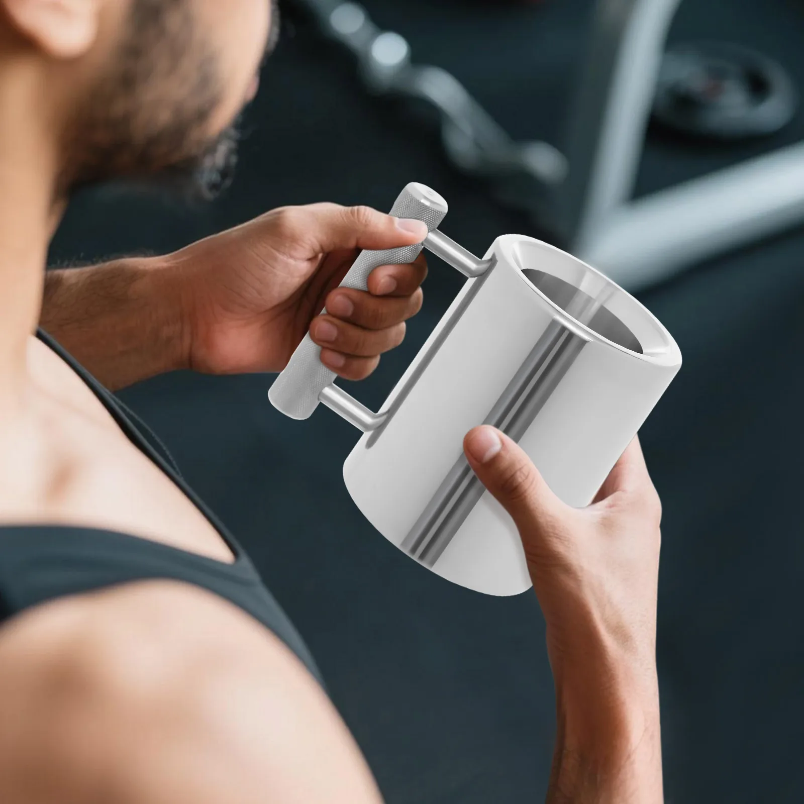 Hantel-Kaffeetasse 22,05 lbs 14,08 oz Edelstahl-Hantel und Kettlebell für verspielte Interaktionen mit Freunden oder tägliche Fitnessroutinen – Detail 1