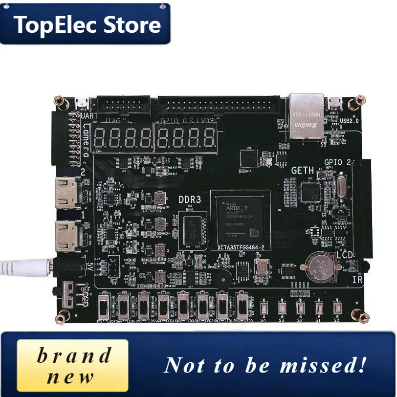 TopElec Educational DIY Kit FPGA Development Demo Board Artix7 XC7A35T XC7A100T With DDR3 Gigabit-Ethernet HDMI-compatible USB2.