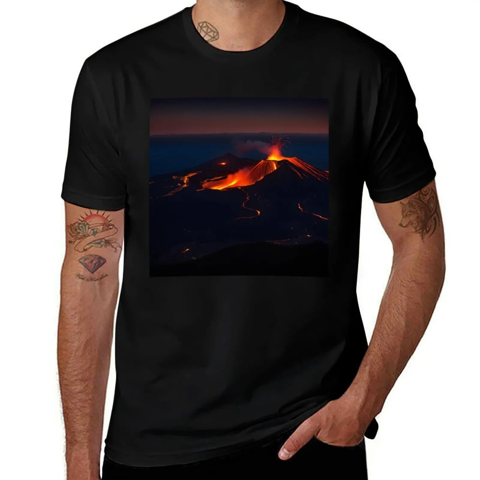 The Volcano T-Shirt All Match Basic Short Sleeve Top T-Shirt