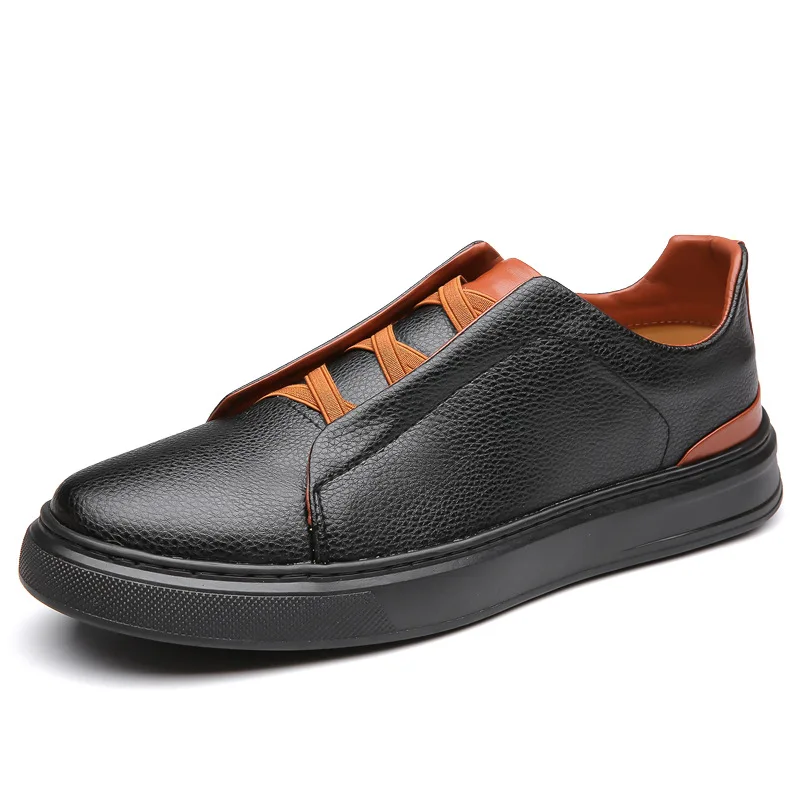 

2026 British New Men's Leather One Pedal Sleeve Lazy Soft Sole Soft Surface Short Casual Doudou Shoes