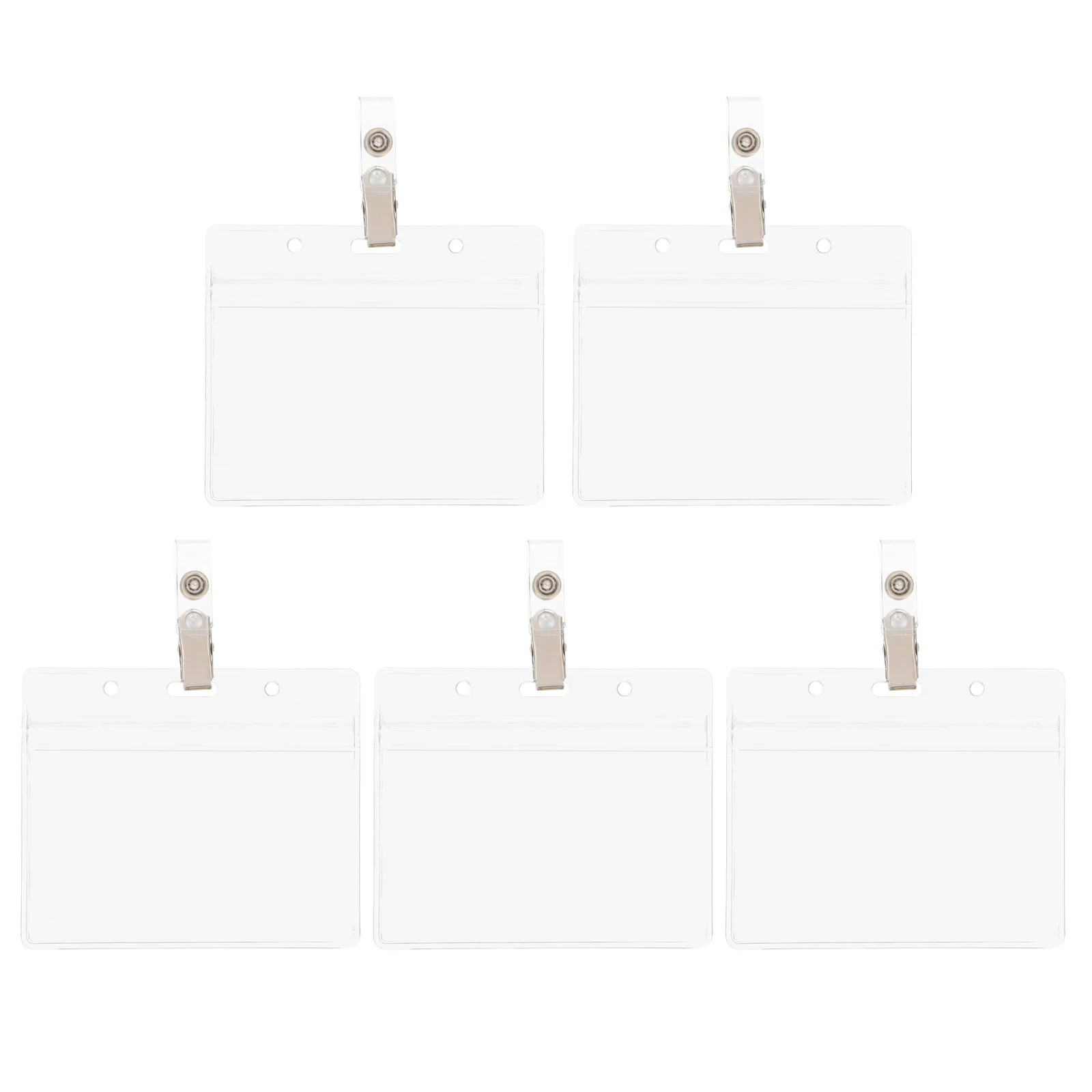 5 Juegos de Porta Tarjetas Transparentes de PVC Premium, Funda Protectora para Tarjetas de Identificación, Trabajo, Nombre, Crédito, Estudiantes, Portátil