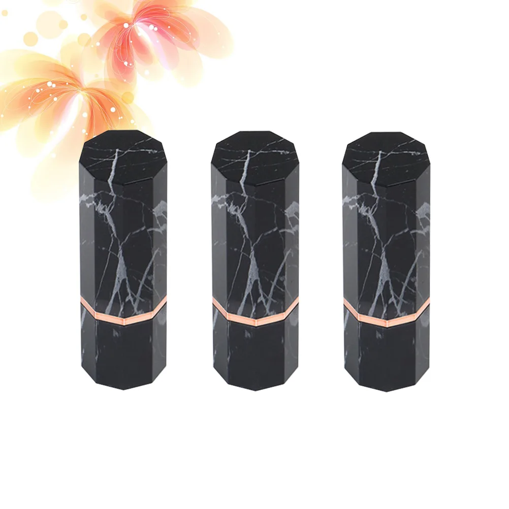 3pcs Marbling Empty Lipstick Tube Premium Portable Mini Container For Women Fashion Subpackaging Bottle Lipstick Tube Skincare