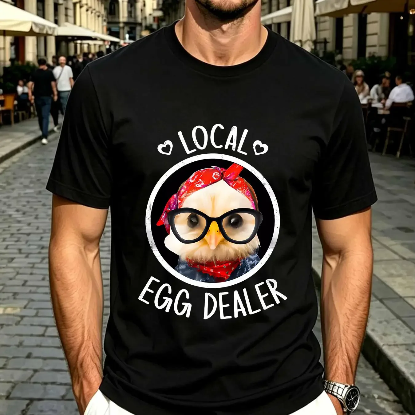 washed T Shirt Local Egg Dealer for Chicken Farms and Farmers Funny Size S 5XL vintage Washed Stretched Slightly streetwear