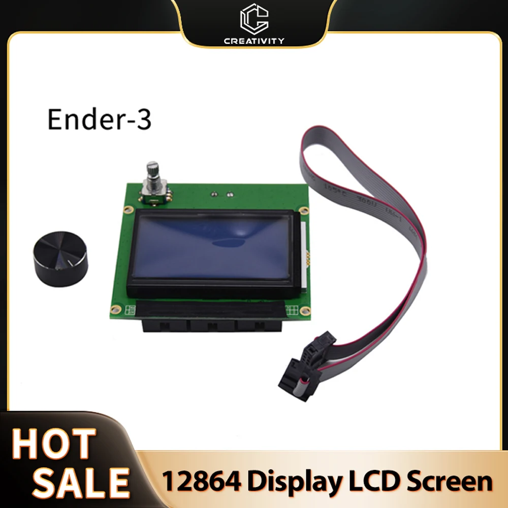 12864 Display LCD Screen Module Control Board for Ender 3 Series /CR10/10s/s4/s5 with Cable Knob Kit