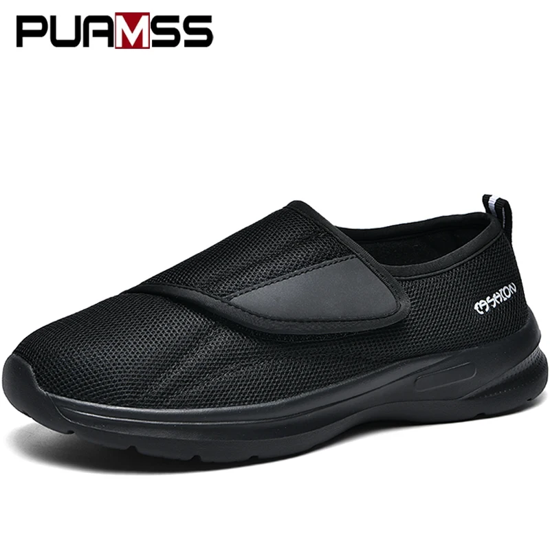 Diabetic Shoes for Men Wide Width Walking Shoes Slip-On Orthopedic Shoes for Swollen Feet Foot Pain Relief Cushion Sneakers