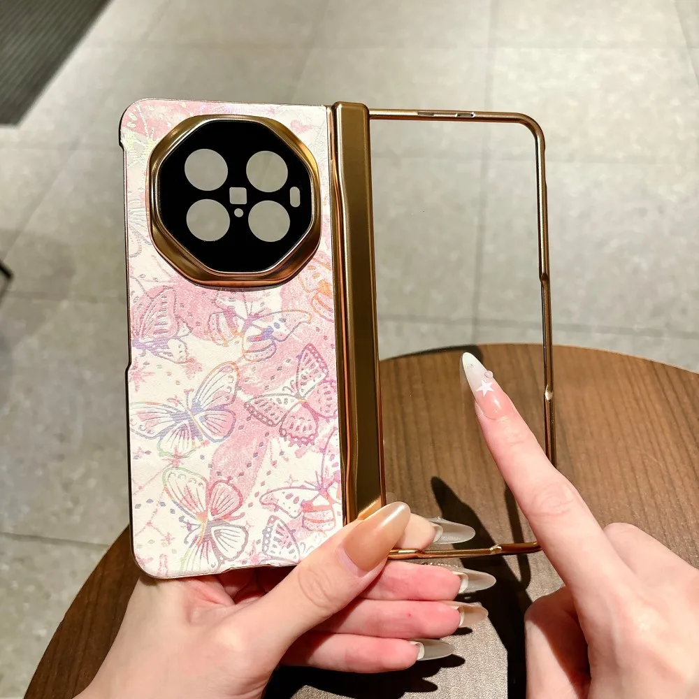 For VIVO X Fold 6 Colorful Butterfly Phone Case Front Protection Film PC Hard Shell Protection Hinge Shockproof Back Cover