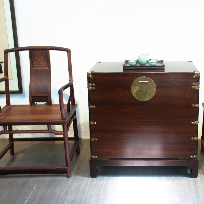 Camphor wood box Camphor box Full camphor wood suitcase Storage New Chinese solid calligraphy and painting Cam