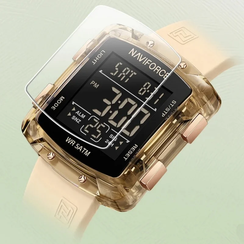 NAVIFORCE 7121, модные и женские цифровые электронные часы цвета дофамина, простые и атмосферные спортивные часы на открытом воздухе
