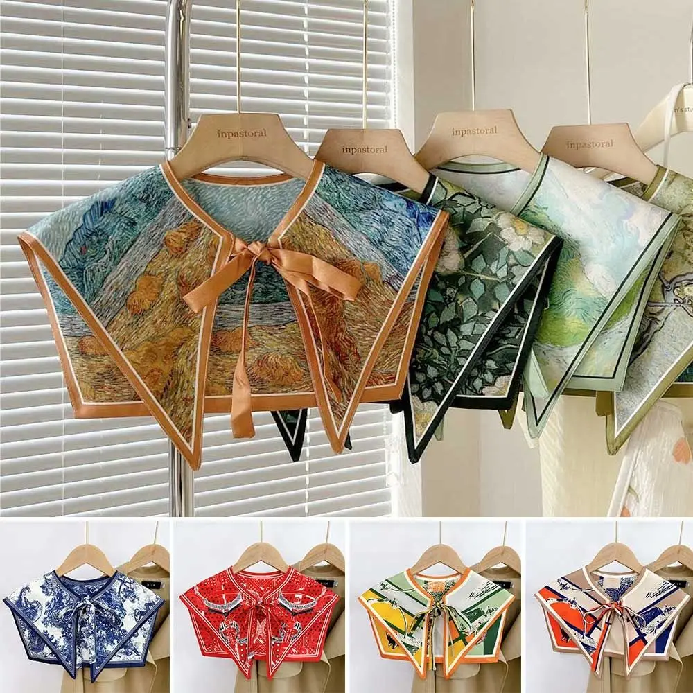 

Модная съемная рубашка с искусственным воротником и цветочным узором, полурубашка с накладным воротником, винтажная шаль для женщин