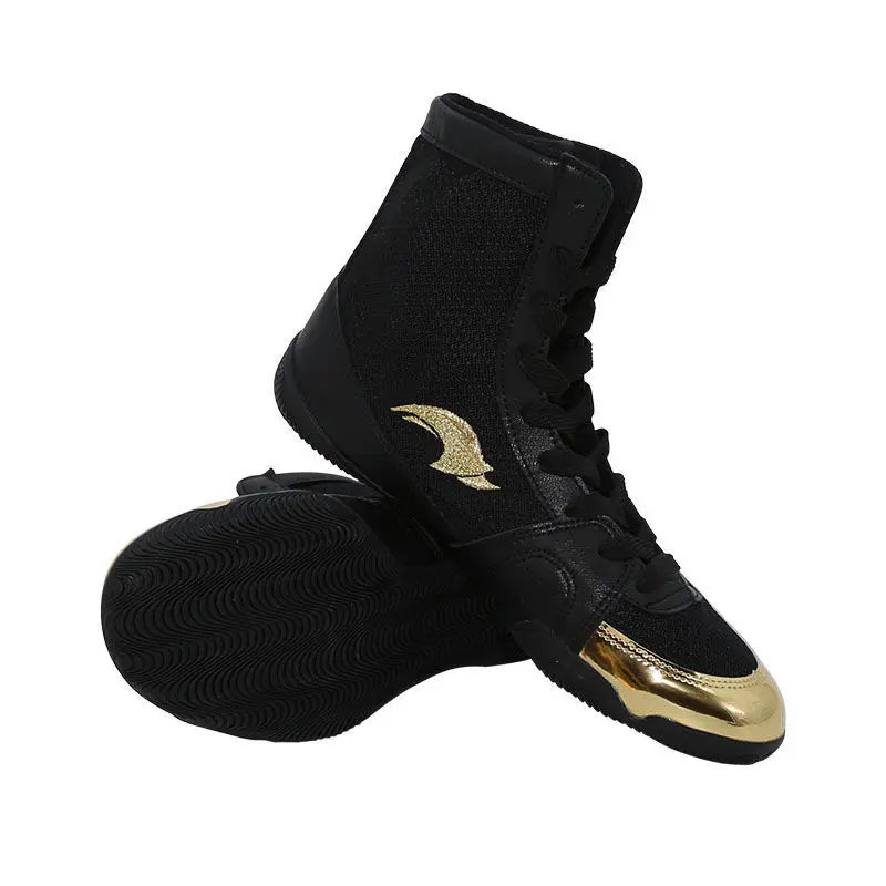 High-top Wear-resistant Boxing Shoes Men's and Women's Fighting Wrestling Shoes Competition Training Professional Sports Shoes