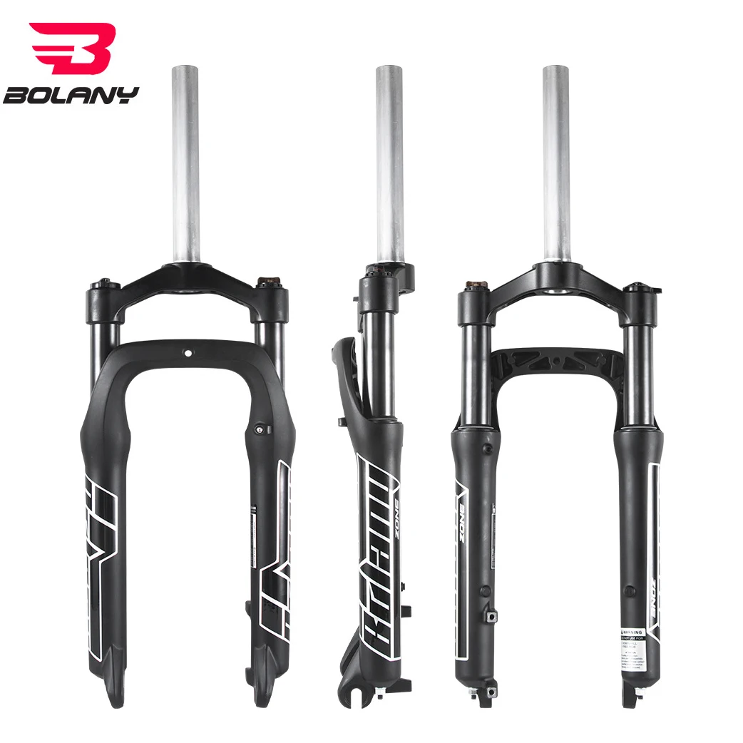 BOLANY Snow Bike 100/110mm Stroke 20 26 Inch Aluminum Alloy Spring Mechanical Fork 4.0 Fat Tire 135m Fork Bike Accessories