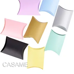 50pcs Favor candy Box bag New craft paper Pillow Shape Wedding Favor Gift Boxes pie Party Box bags eco friendly kraft promotion