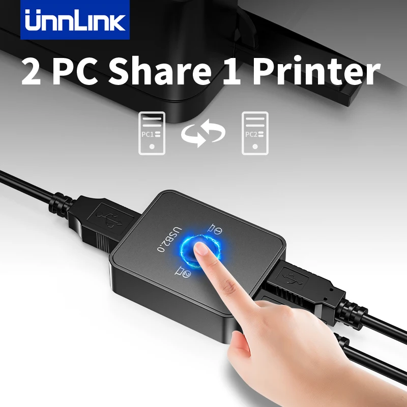 UnnexhausUSB-B vers USB Commutateur 2 en 1 Sortie Sélecteur d'imprimante 2 growShare 1 Imprimante Udisk Souris Clavier Disque dur