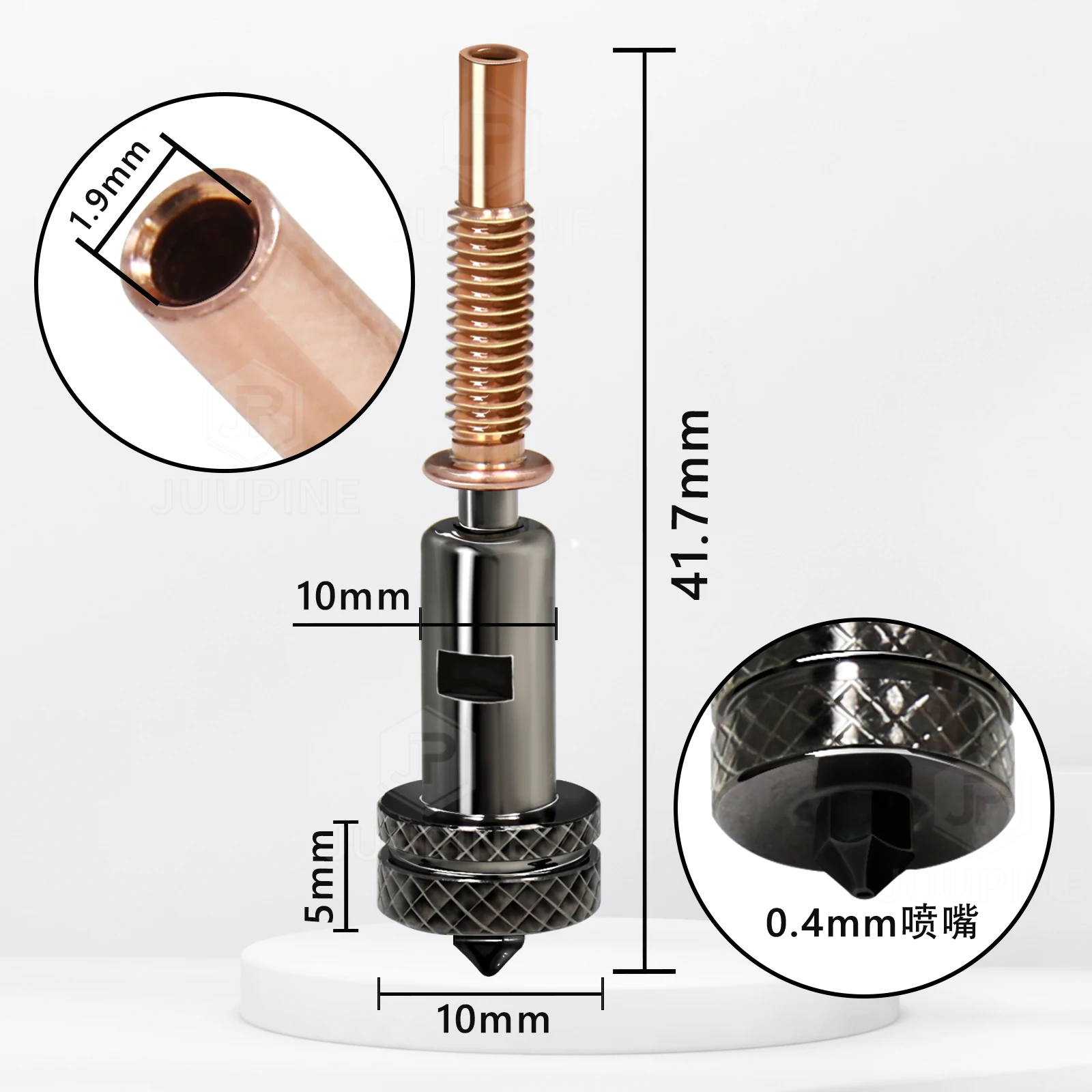 Ugello di aggiornamento per kit Hotend in ceramica Revo Ugelli sostituibili Ottone temprato 0,2/0,4/0,6/0,8mmHeatbreak TC4 Titanium per Hotend