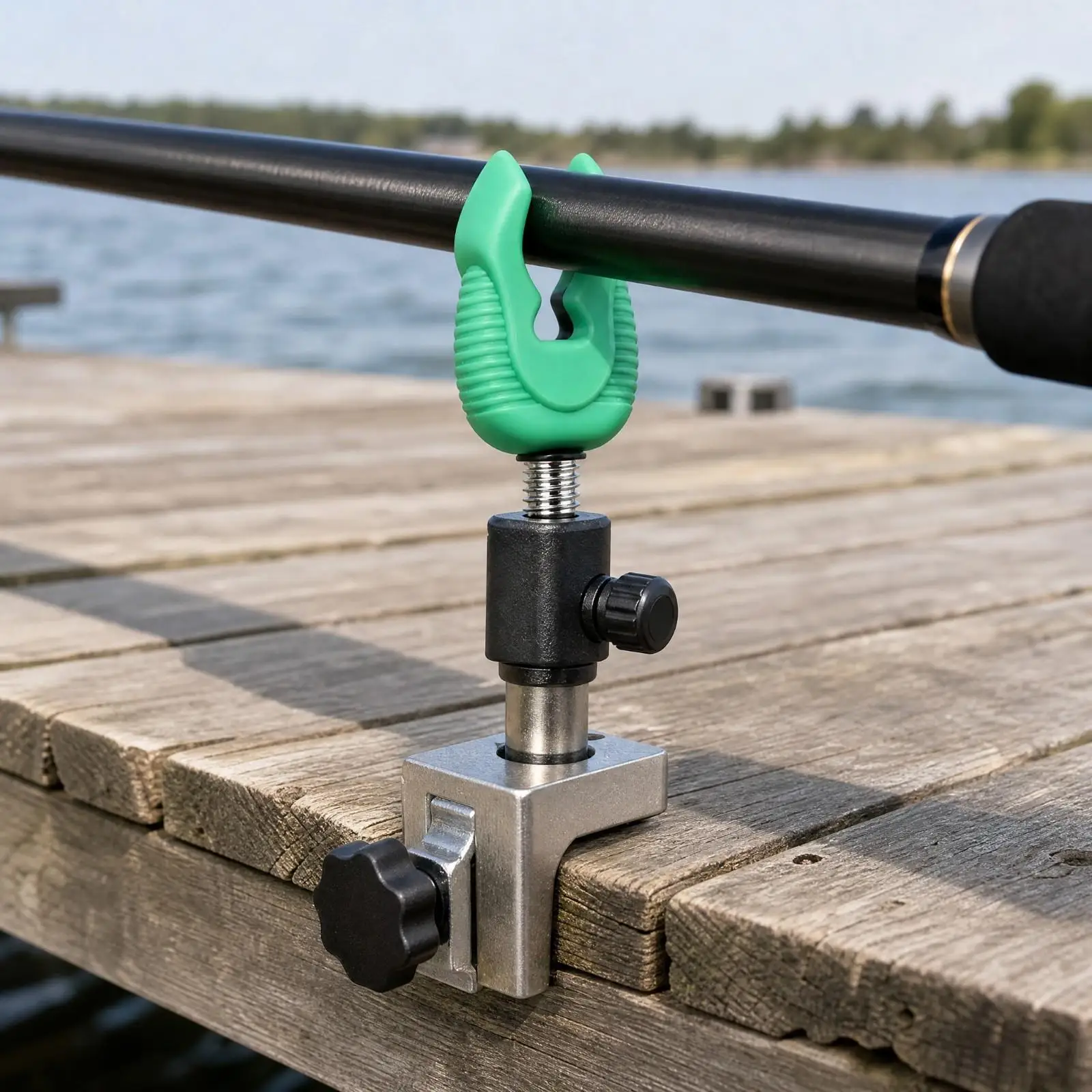 Fishing Rod Rest Head Silicone Cradle Threaded Base Glow in Dark for Boat Kayak Fishing Stand Mount