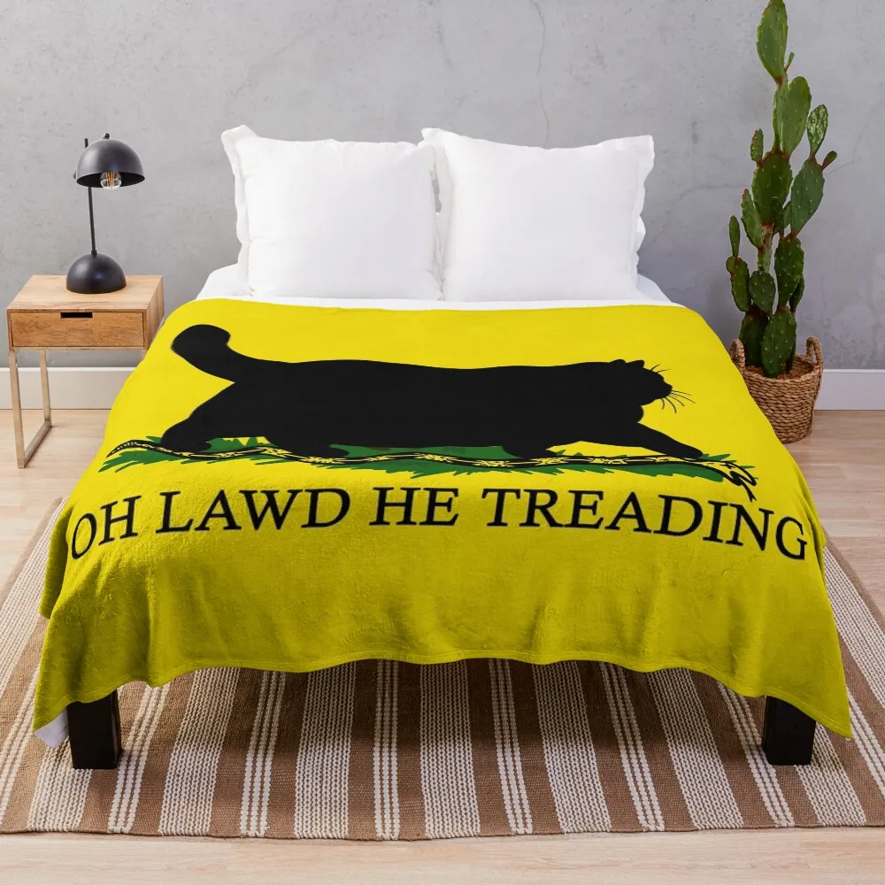 

Oh Lawd He Treading Throw Blanket Fluffy Cozy Throw Blanket for Home Decor