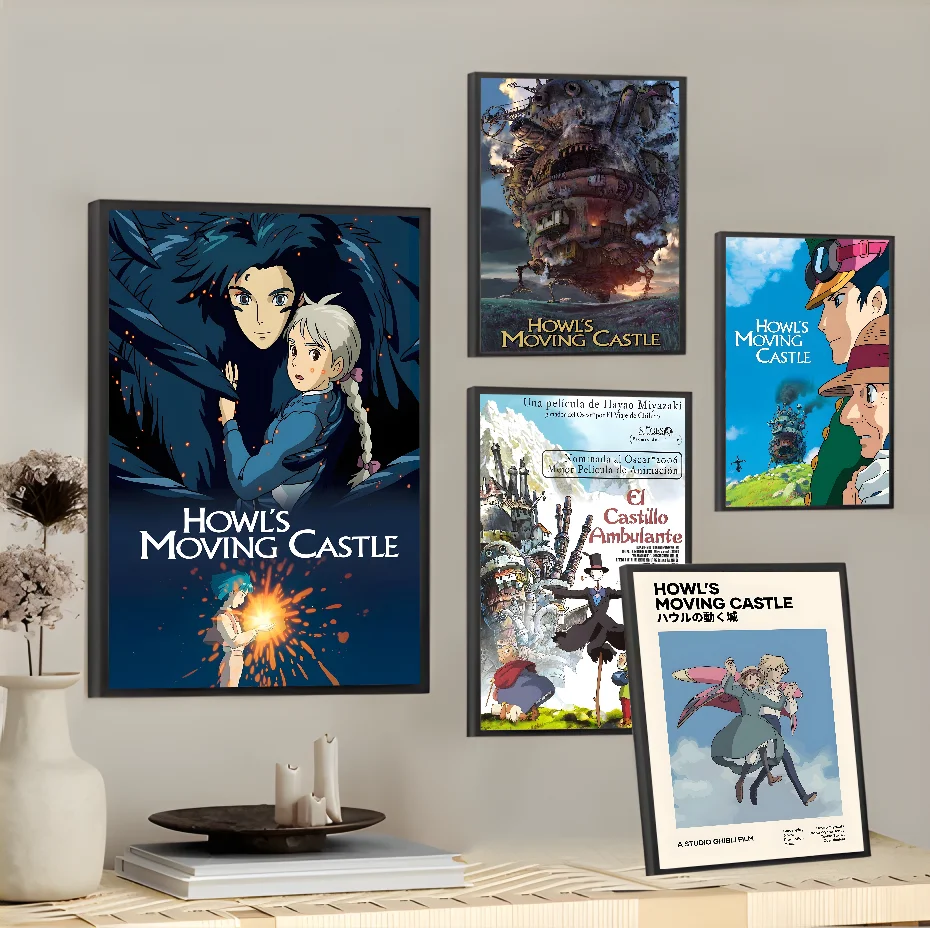 Cartoon Classic Anime Howl's M-Moving C-Castle Poster Home Living Room Wall Room Bed Bedroom Home Decoration