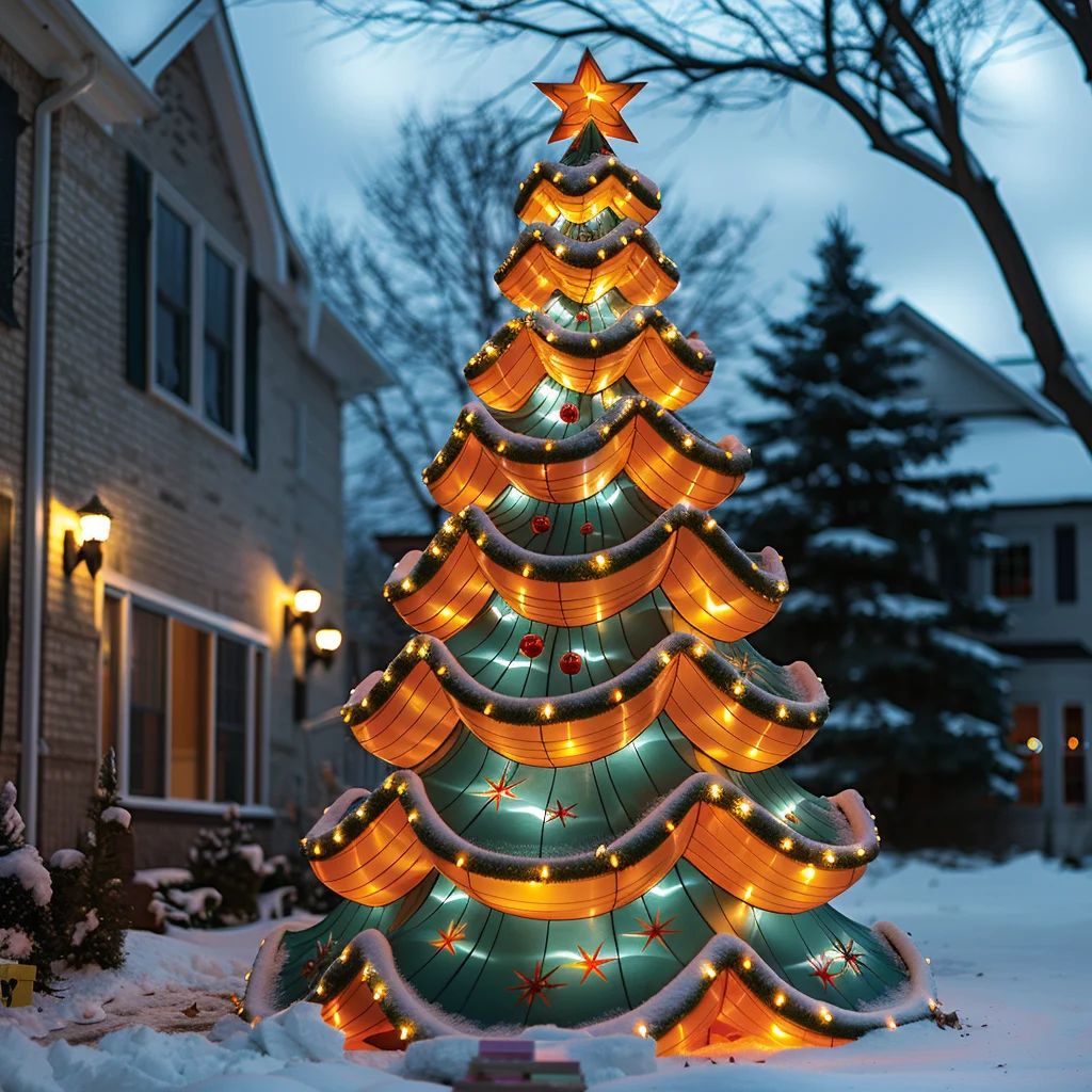 2024 Nieuwe Stijl Buitendecoratie 3d Kerstmotief Verlichting Led Uniek Design Winkelcentrum Kerstboom