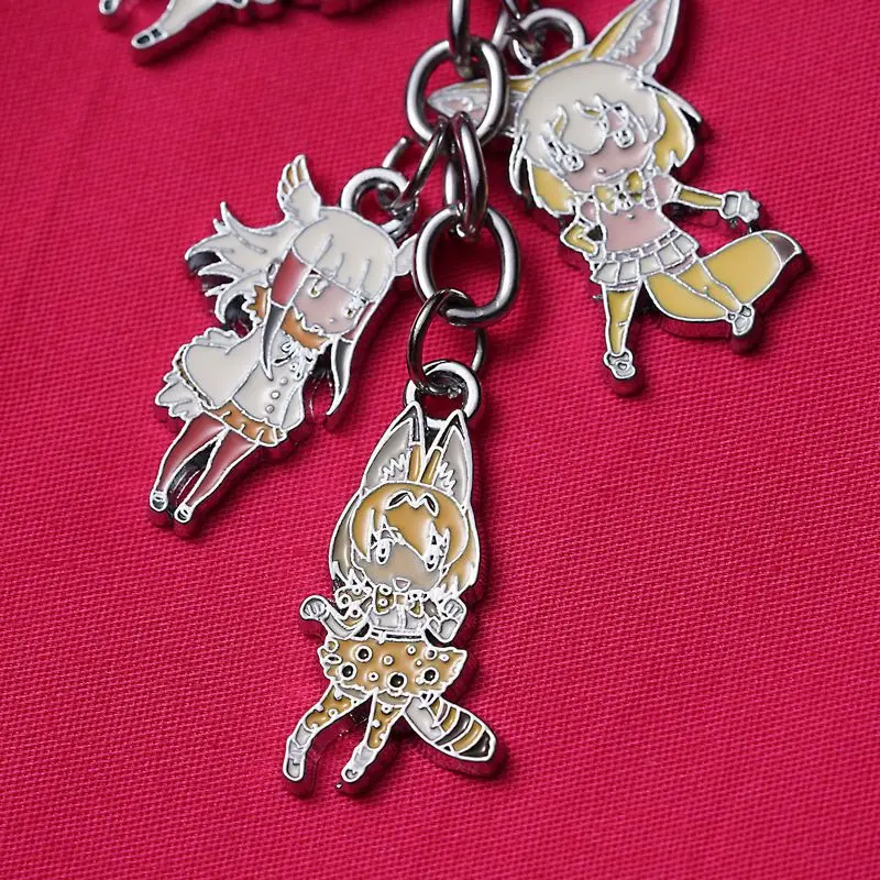 Neuer Kemono Friends Serval Lucky Beast Schlüsselanhänger, hochwertiger Anime-Zweidimensionaler-Cartoon-Stil, Metallanhänger für Schülerrucksäcke – Detail 4