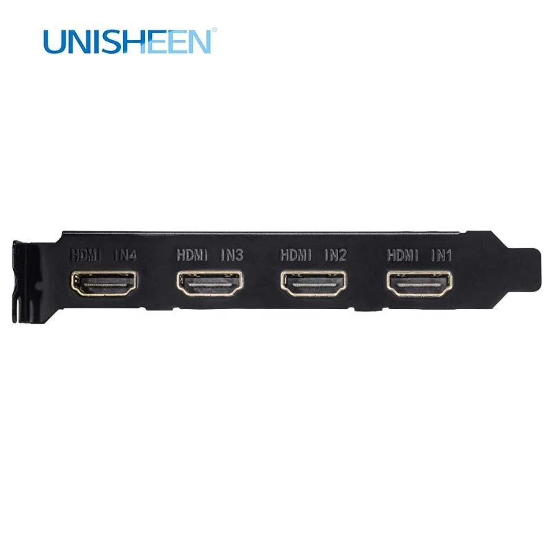 UNISHEEN UC3540H Game 1080p60 Vmix OBS Streaming Win10 Linux 4 Channel HDMI Video Capture Card Box PCIe-