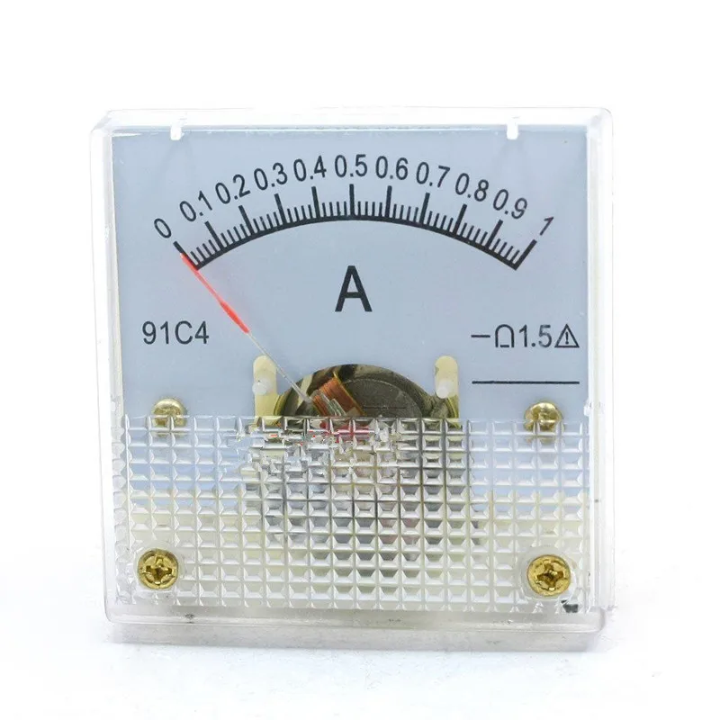 1Pc 91C4-A Analog Ammeter 45x45x35mm DC Amp Panel Meter Accuracy Class 1.5
