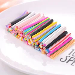 20pcs 3D Fruit Flower Heart Animal Cake Smile Soft Pottery Clay Rod Jewelry Phone Nail art Sticker Decoration