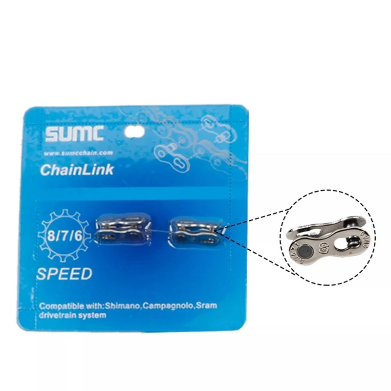 2 Paar SUMC Fahrradkette Missing Link 6/7/8/9/10/11/12 Geschwindigkeit MTB Rennrad Wiederverwendbare Kette Magic Verschluss Gold Bunte Quick Link – Detail 10