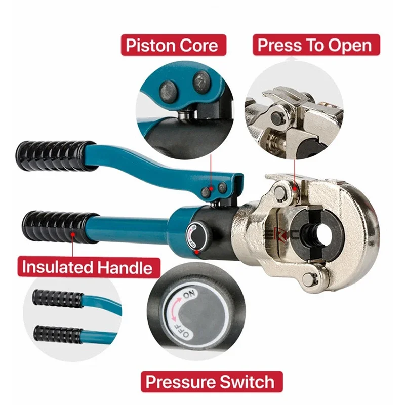 ポータブルアルミニウムプラスチック PEX PB パイプ手動ハンド油圧配管プレス圧着ツール