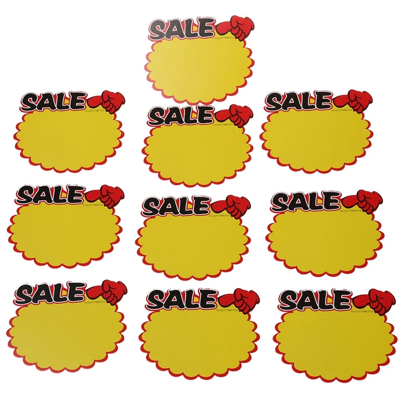 Supermarket Sale Promotion Advertising Sign Price Tags  Paper 50 Pcs