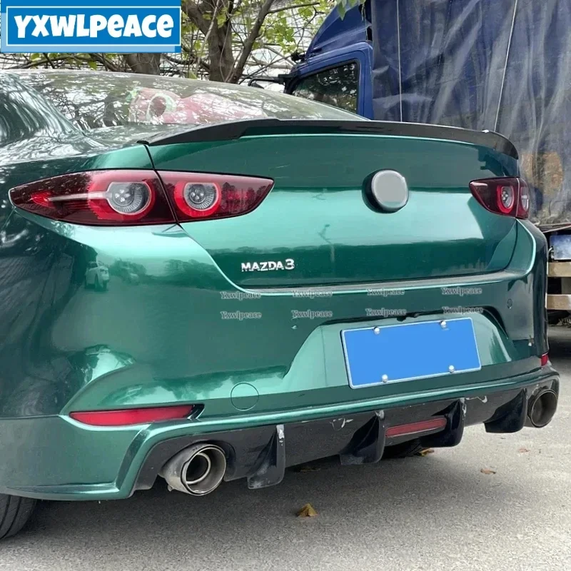 

For Mazda 3 Axela Sedan 2020 2021 2022 2023 ABS Carbon Fiber Look/Gloss Black Rear Trunk Lip Spoiler Body kit accessories